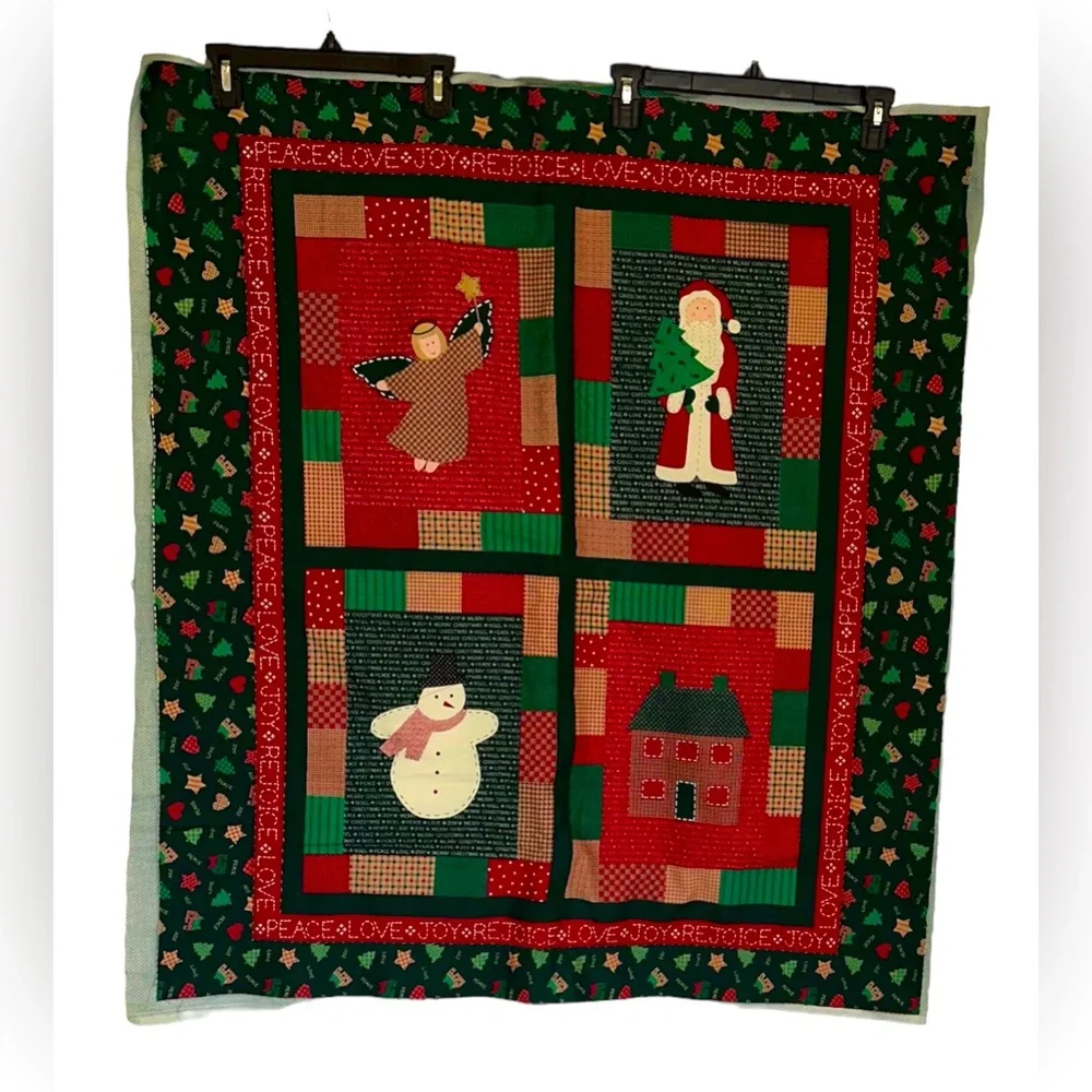 Project peace - unfinished Christmas lap blanket/wall hanging, 36 x 40“